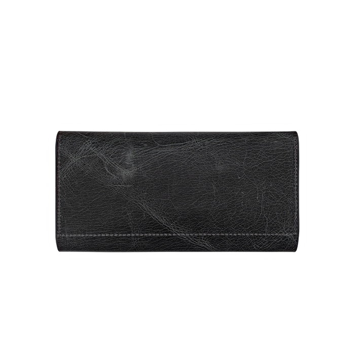 Zoozie Bags Pavia Cartera de Mujer Negra en Piel Auténtica Elegante y Sofisticada con Múltiples Compartimentos, L:19cm, An:2cm, Al:10cm